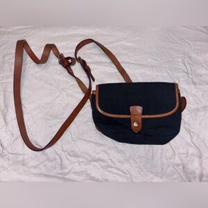 Dooney & Bourke Navy Fabric Crossbody with leather detailing